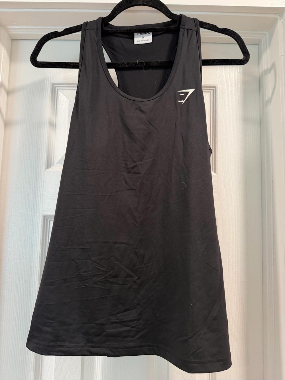 Gymshark Black Racerback Training Tank with White Logo